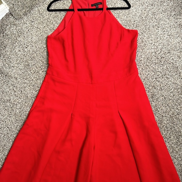 Banana Republic red halter neck wide leg pleated jumpsuit size 14 - Picture 9 of 10